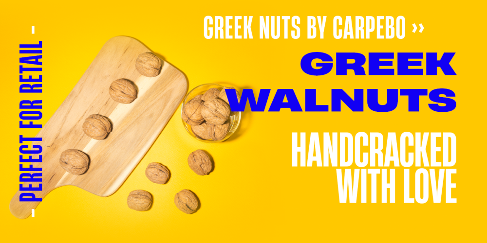 Greek Handracked Walnuts by Carpebo Nuts Company from Greece - Handcracked with love - Perfect for Retail